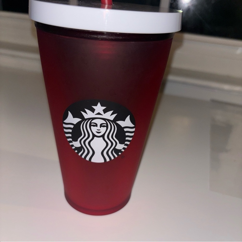 New 2018 Starbucks Frosted Red 16oz Grande Acrylic Cold Cup Travel Tumbler